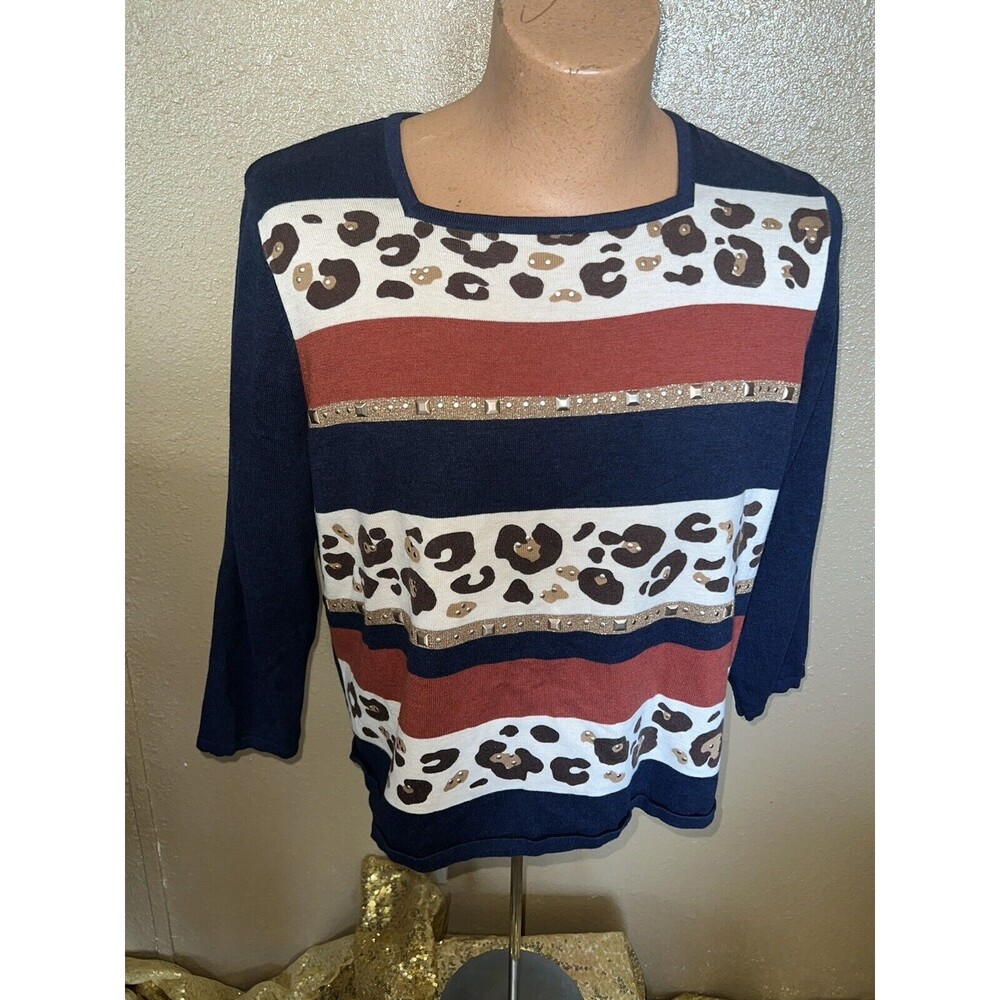 Alfred Dunner El Dorado 3/4-Sleeve Sweater Size XL